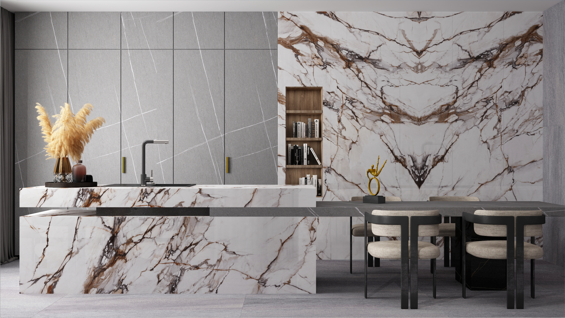 Cocina de piedra tecnologica luxury